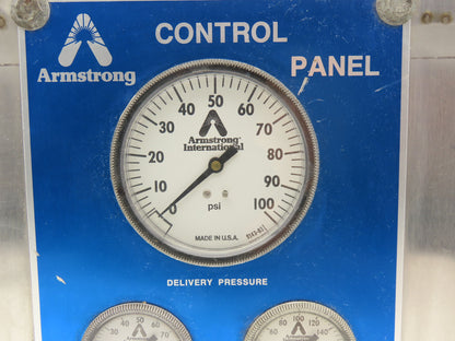 Armstrong Control Panel B-2573 Pneumatic Pressure Regulator Panel W/Gauges