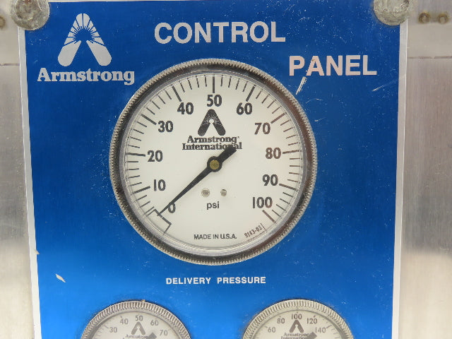 Armstrong Control Panel B-2573 Pneumatic Pressure Regulator Panel W/Gauges