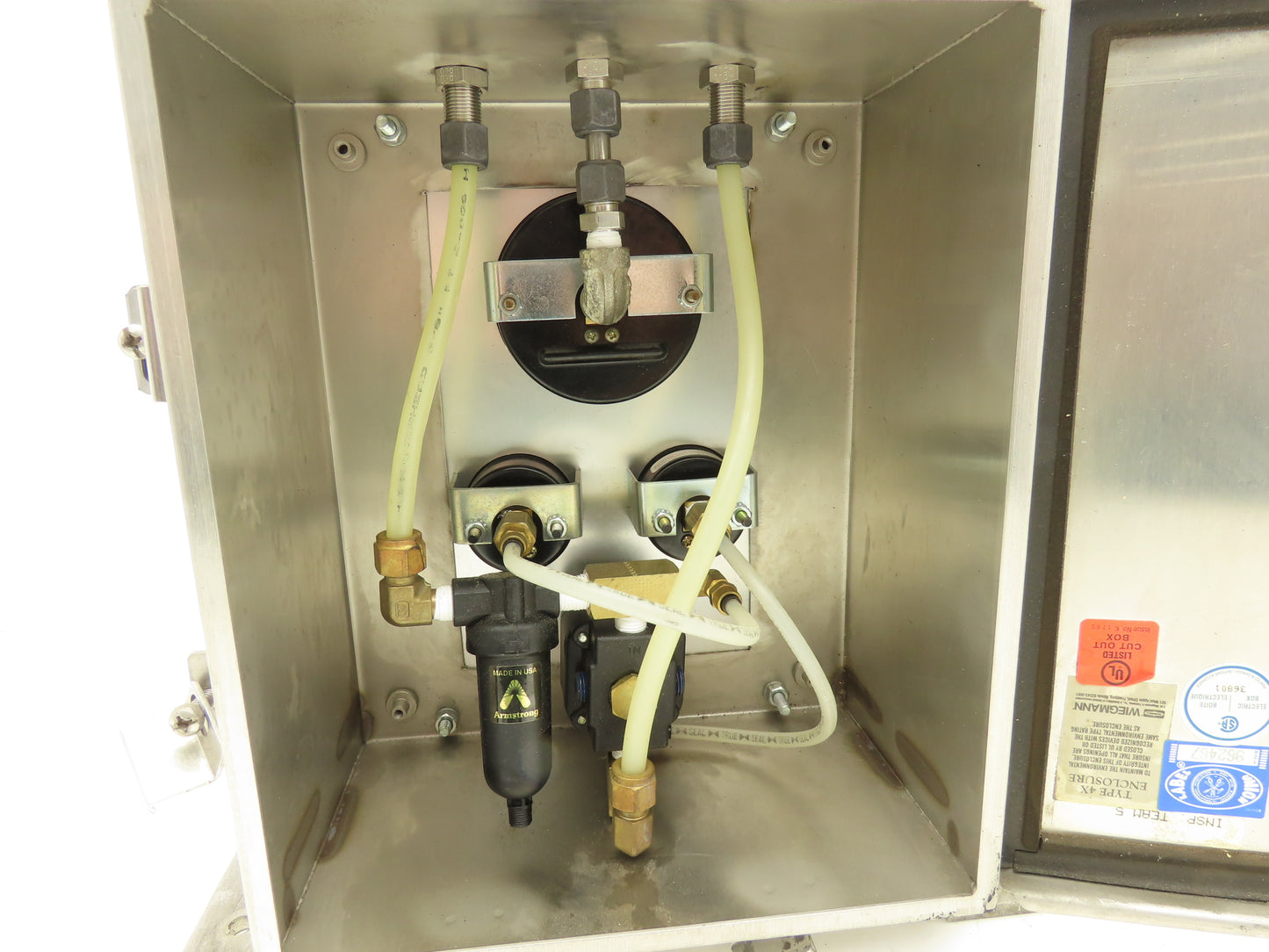 Armstrong Control Panel B-2573 Pneumatic Pressure Regulator Panel W/Gauges