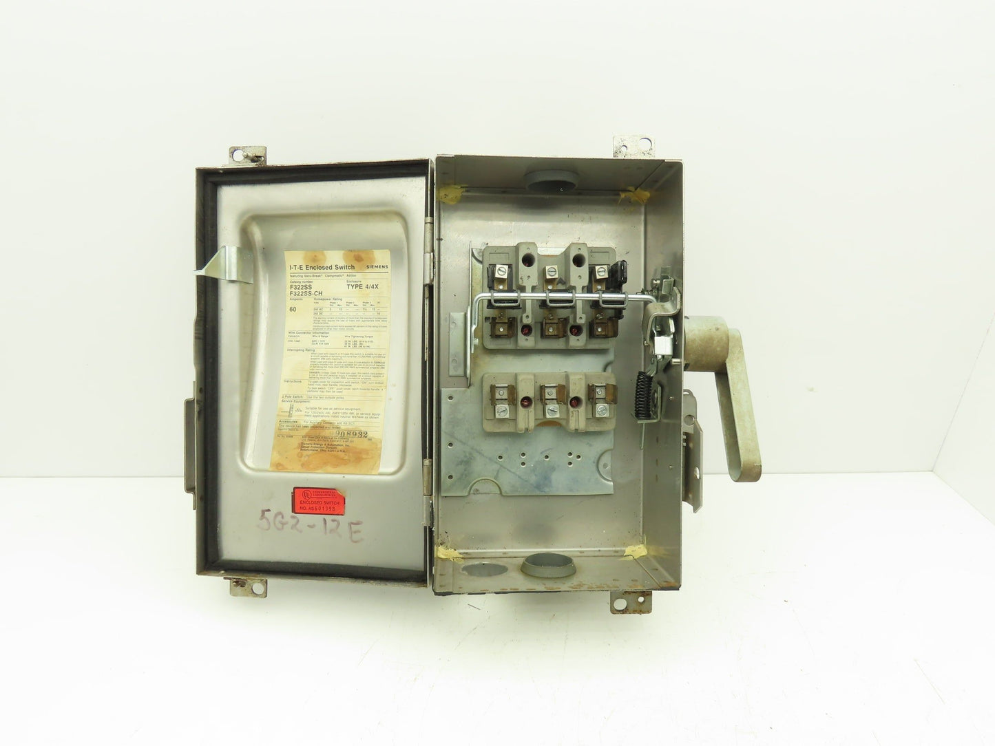 Siemens F322SS-CH Safety Switch Disconnect Fused Stainless Steel 60A 240VAC