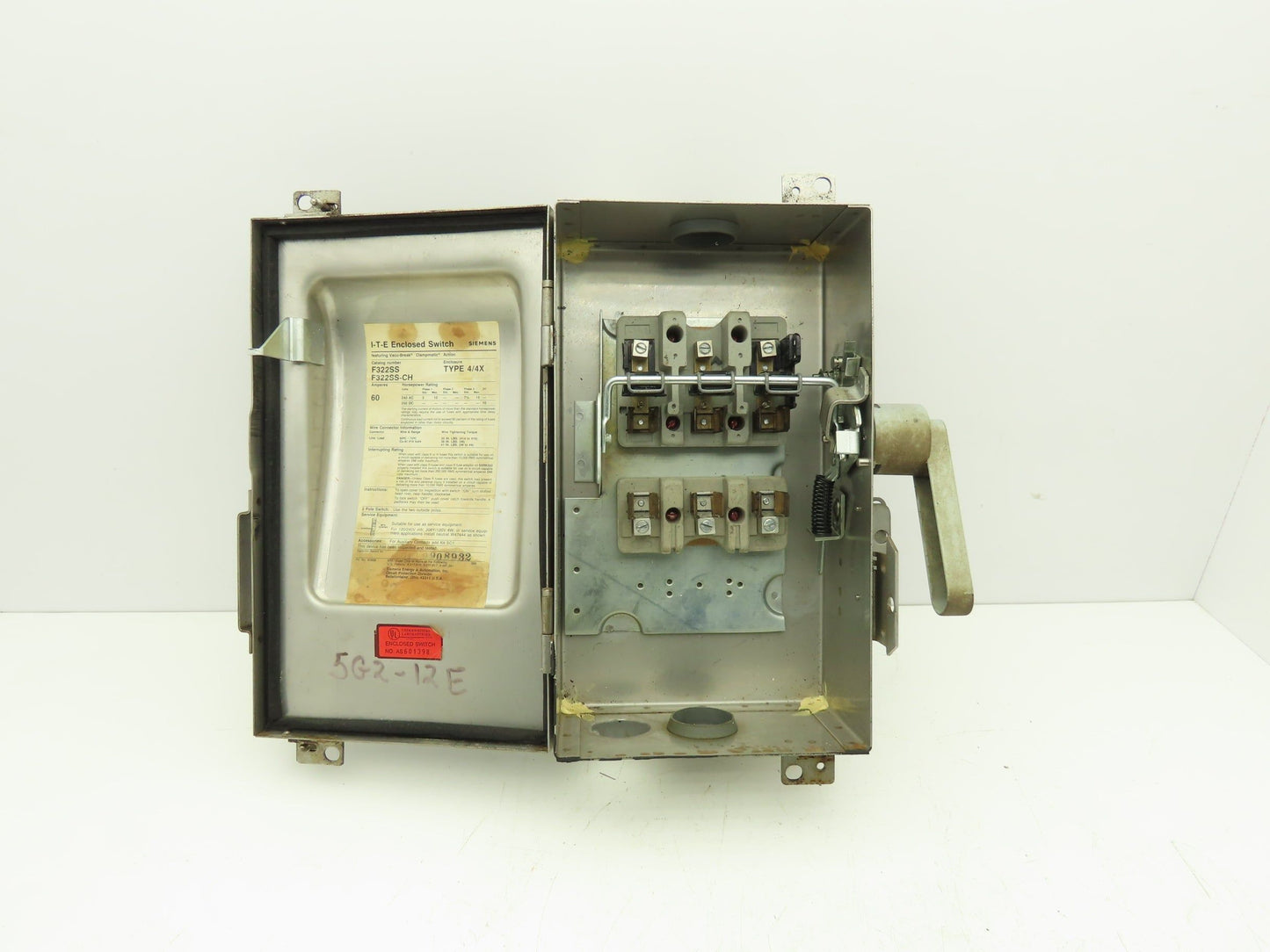 Siemens F322SS-CH Safety Switch Disconnect Fused Stainless Steel 60A 240VAC