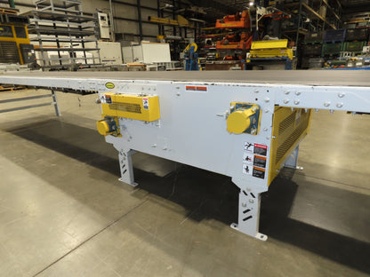 Hytrol BPC 43"x 30' 6" Slide Bed Conveyor Parcel Belt 5Hp 3PH Center Drive 98fpm