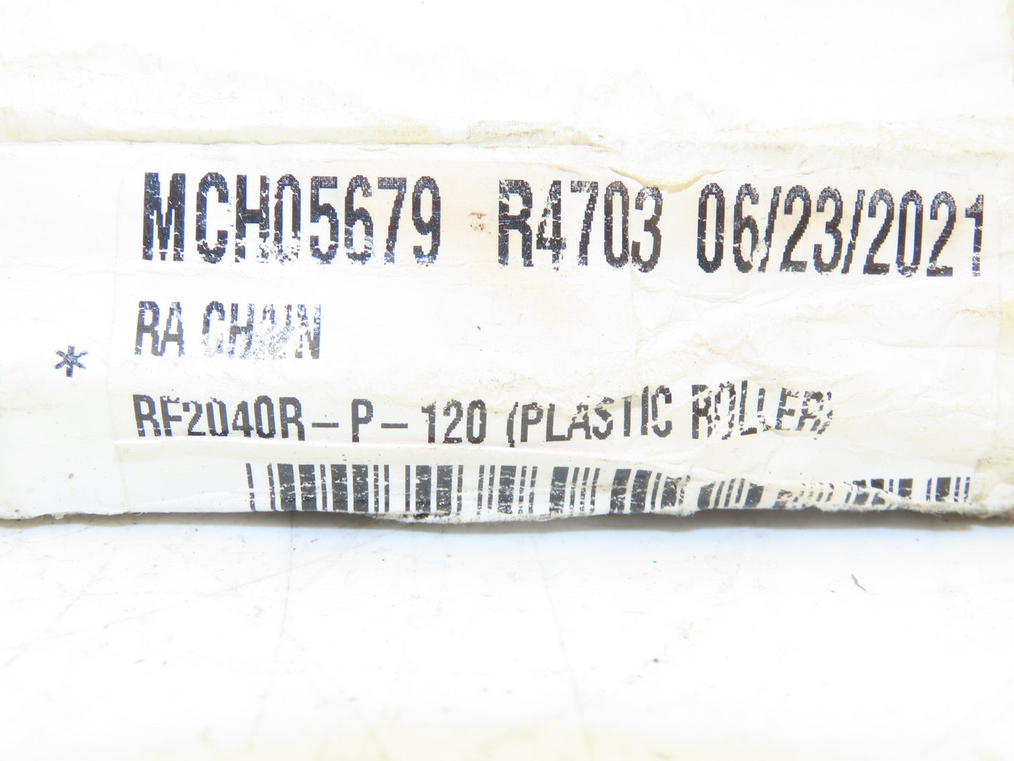 Tsubaki RF2040RP RA Chain 10' Long Conveyor Double Pitch 1" Plastic Roller