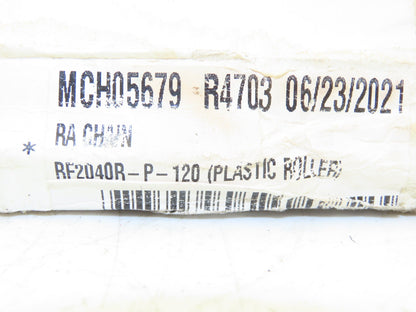 Tsubaki RF2040RP RA Chain 10' Long Conveyor Double Pitch 1" Plastic Roller