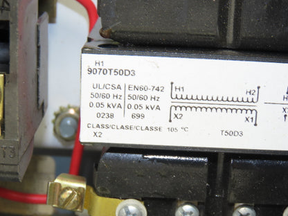 Square D Combination Motor Starter Non Fusible 10HP 600V 3ph 120V Coil