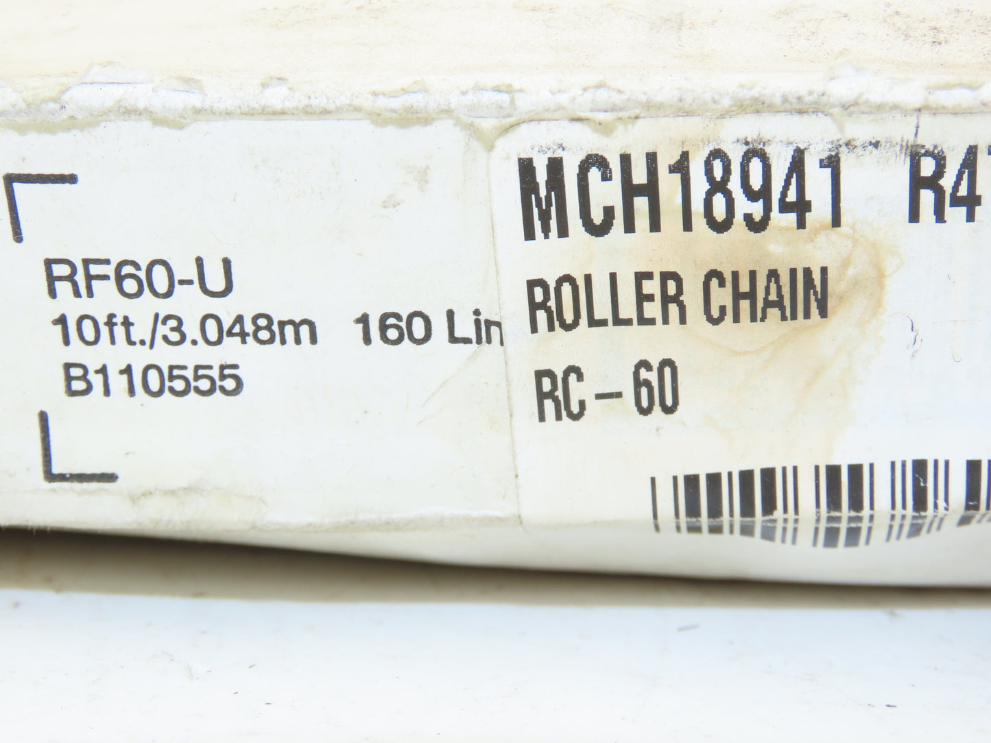 Tsubaki RC-60 RF Chain 10' Long Conveyor Double Pitch 1" *PICS