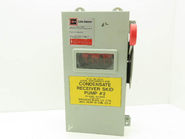 Cutler Hammer Eaton DH362UDKW Safety Disconnect Switch 60A 600V 3Ph Non Fused