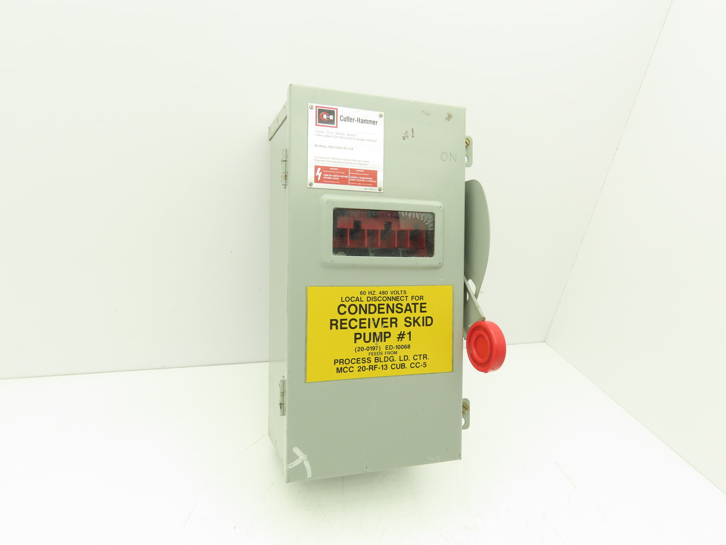 Cutler Hammer Eaton DH362UDKW Safety Disconnect Switch 60A 600V 3Ph Non Fused