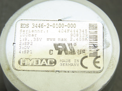 Hydac EDS 3446-2-0100-000 Digital Pressure Sensor 100bar