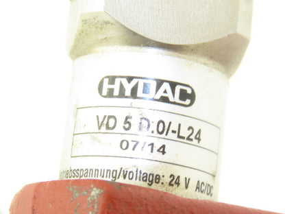 Hydac DF BN/HC 60 MA 5D1.0-L24-B6 Hydraulic Filter w/Pressure Switch VD5D.0/-L24