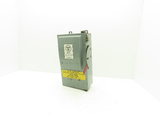Westinghouse JHF361 Safety Disconnect Switch 30A 600VAC Fused 30HP