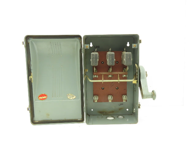 Westinghouse AHF-361 Safety Disconnect Switch 30A 600VAC Fused 20HP