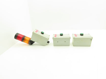 Allen Bradley 855T BVM Single Pushbutton 1 Stack Light Tower Activation Lot of 3