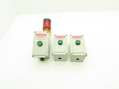 Allen Bradley 855T BVM Single Pushbutton 1 Stack Light Tower Activation Lot of 3