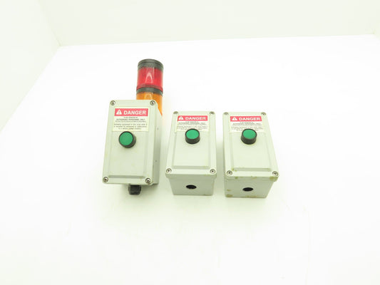 Allen Bradley 855T BVM Single Pushbutton 1 Stack Light Tower Activation Lot of 3