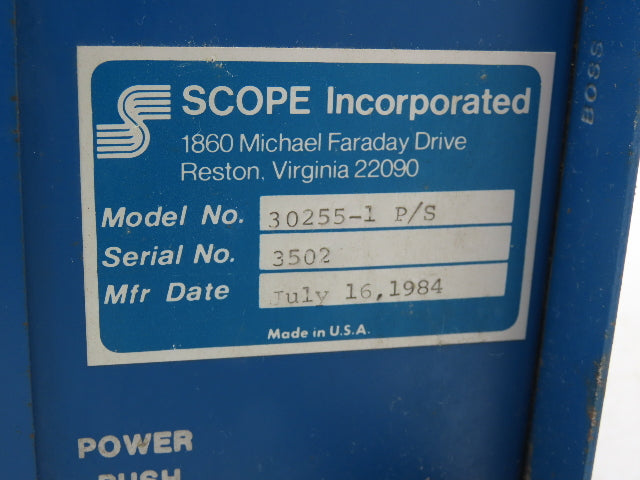 Scope Incorporated 30255-1 P/S 8200 ScopeScan Power supply Module