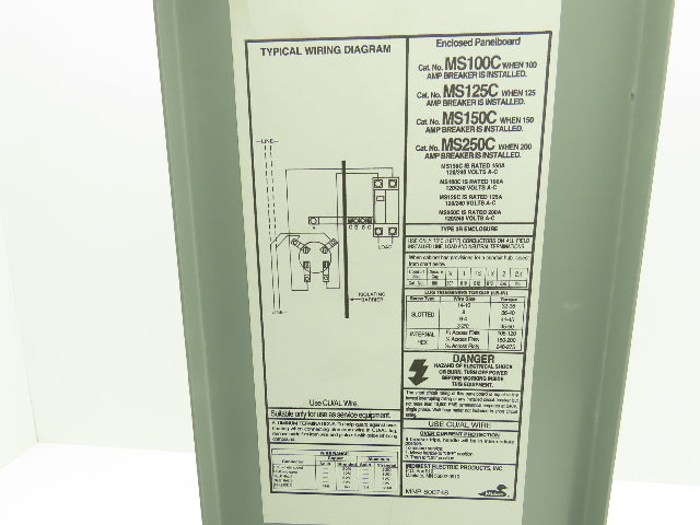 Midwest MS150C Electric Meter 150A Main Surface Mount Ring Type 17x17" 3R 1Ph