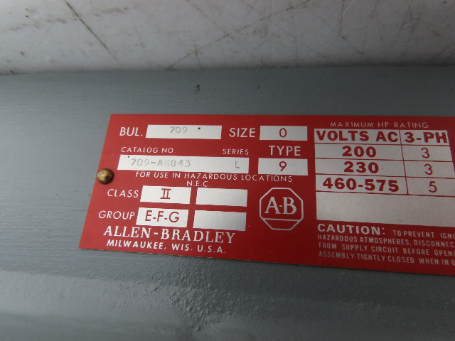 Allen Bradley 849-ZCD33 Hazardous Location Enclosure 10x11x5" Enclosure only