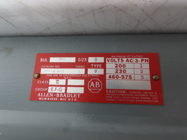 Allen Bradley 849-ZCD33 Hazardous Location Enclosure 10x11x5" Enclosure only