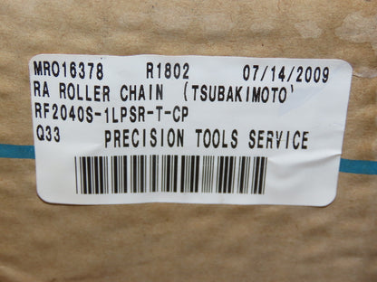 Tsubaki RF2040S-1LPSR-T-CP Chain Outboard Rollers 10' Long 1" Double Pitch