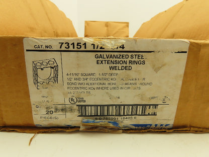 Thomas Betts Steel City 4-11/16" Electrical Box 1-1/2" Extension Lot of 20