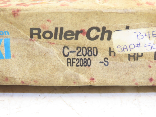 Tsubaki C-2080 Riveted Roller Chain 3" Double Pitch 10' Single Strand RF-2080