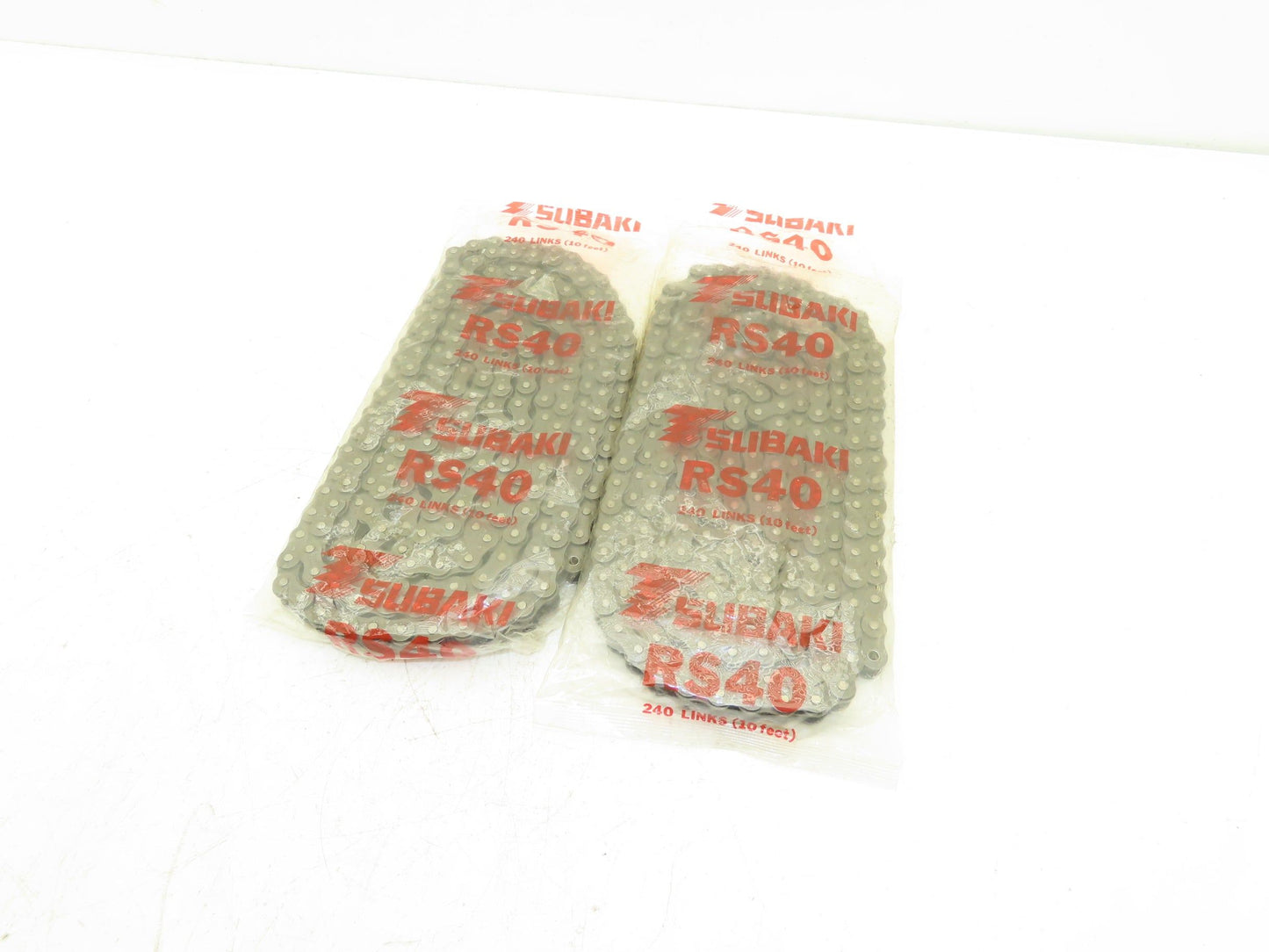 Tsubaki RS40 Roller Chain 40 Size 1/2" Pitch 240 Links 10' Long Lot of 2