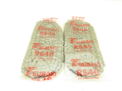 Tsubaki RS40 Roller Chain 40 Size 1/2" Pitch 240 Links 10' Long Lot of 2