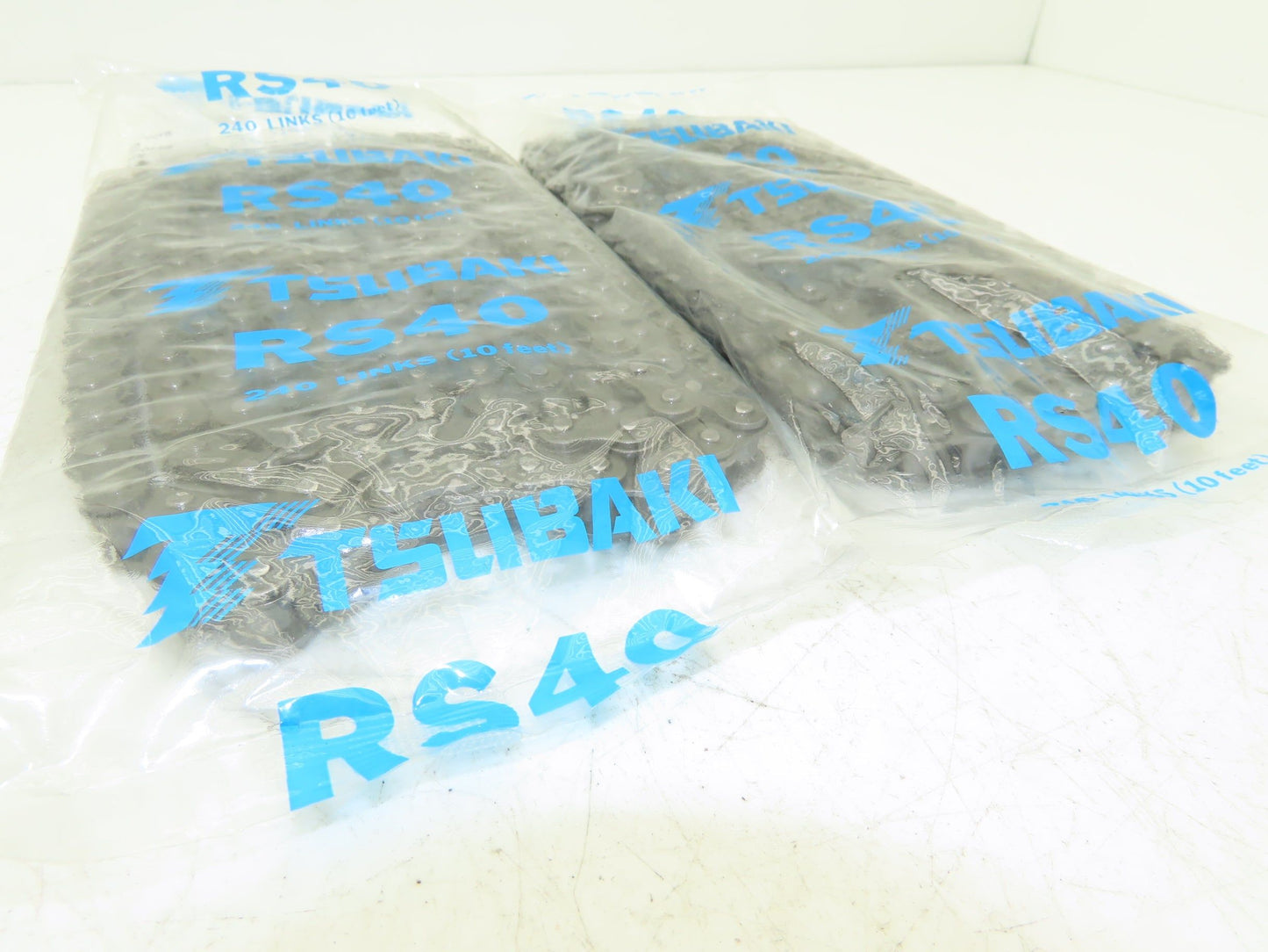 Tsubaki RS40 Roller Chain 40 Size 1/2" Pitch 240 Links 10' Long Lot of 2