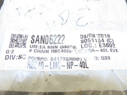 Tsubaki RSC40 LAMBDA Roller Chain 40 Size 1/2" Pitch 40 Links 20" Long