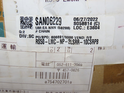 Tsubaki RS50 Chain Lambda Stainless Outboard Rollers 10' Long 5/8" Pitch 50 Size