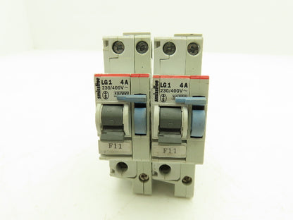 Smissline LG1 4A Circuit Breaker with Neutral Conductor Isolator Lot of 2