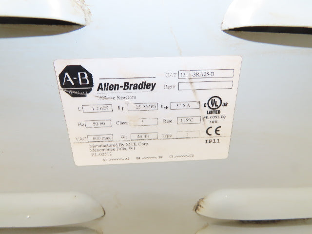 Allen Bradley 1321-3RA25-B Line Reactor Transformer 25A 600V 3Ph