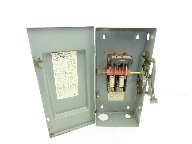 Square D H-223 Safety Disconnect Switch 100A 250VAC Fused 20HP
