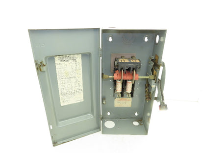Square D H-223 Safety Disconnect Switch 100A 250VAC Fused 20HP