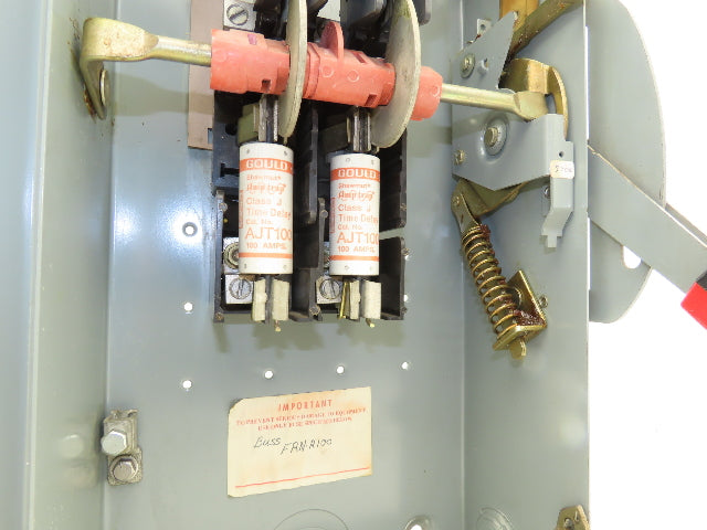 Square D H-223 Safety Disconnect Switch 100A 250VAC Fused 20HP
