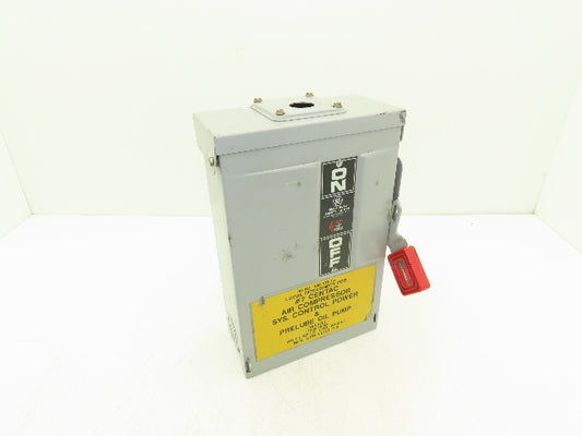 General Electric TH3361R Model 7 GE Safety Disconnect Switch 30A 600VAC Fused