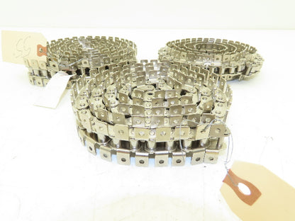 Tsubaki RS40 Chain Lambda Stainless Attachment 48" 55" Long 40 Size Lot of 3