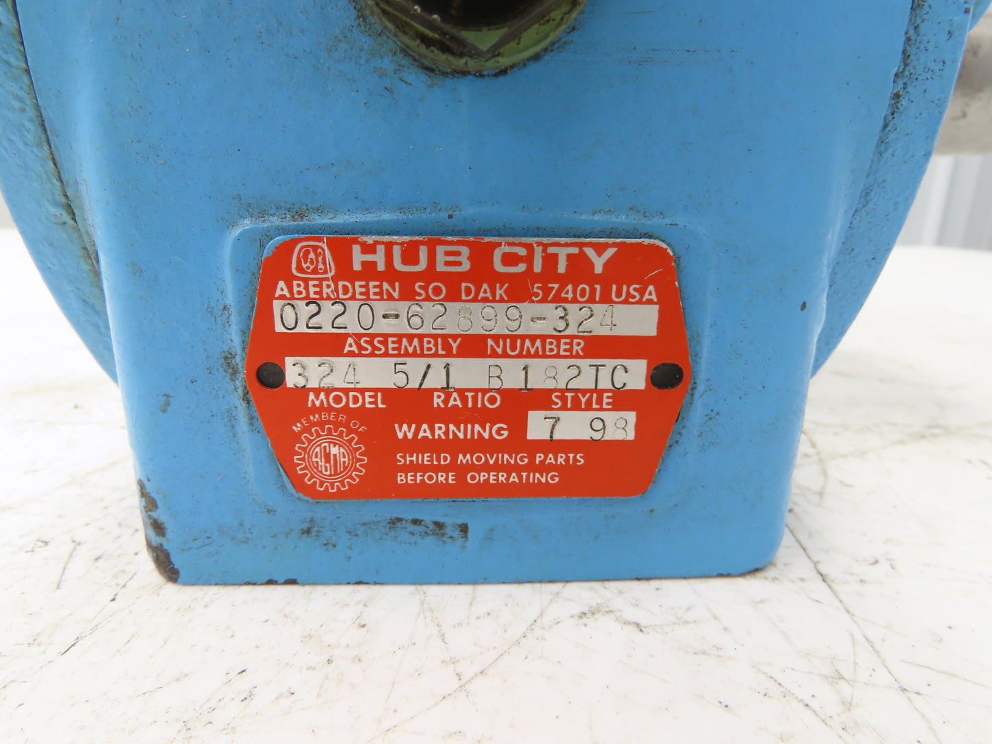 Hub City 324 Worm Gearbox 5:1 Reducer 350rpm 182TC LH Output Style B 0220-62899