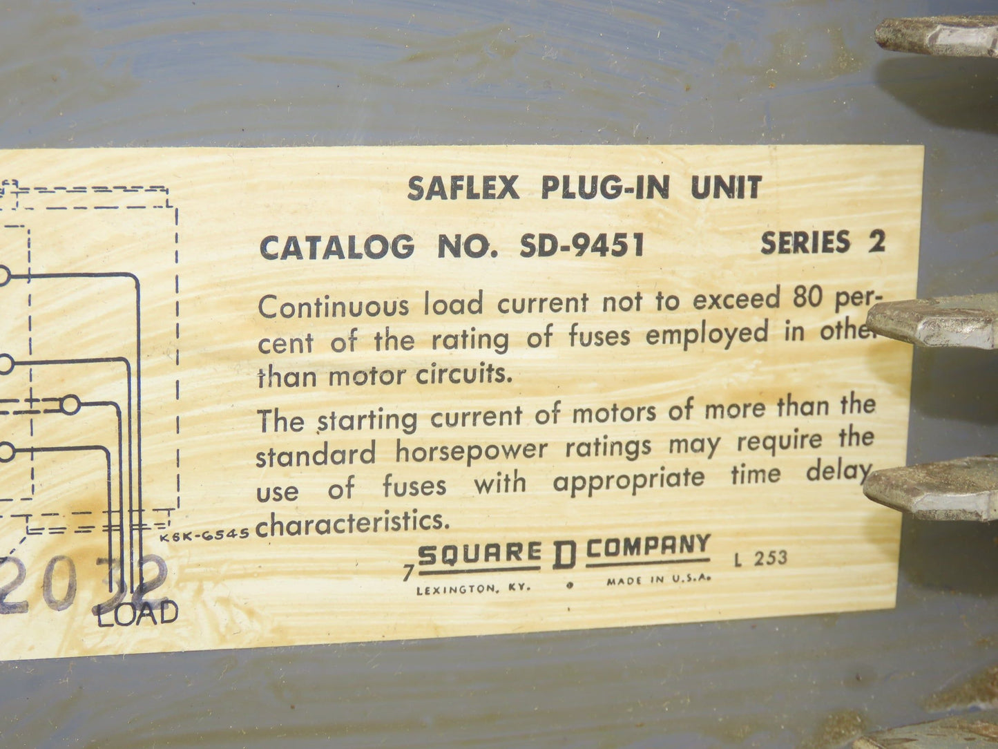 Square D SD-9451 Saflex Plug-In Fused Bus Unit 30A 240V 7.5HP 3 Pole