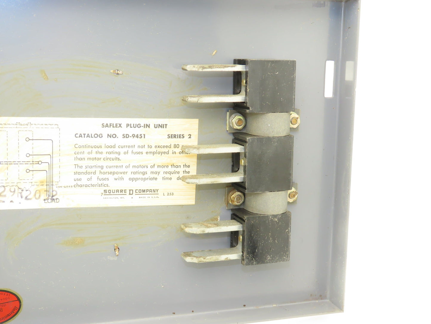 Square D SD-9451 Saflex Plug-In Fused Bus Unit 30A 240V 7.5HP 3 Pole