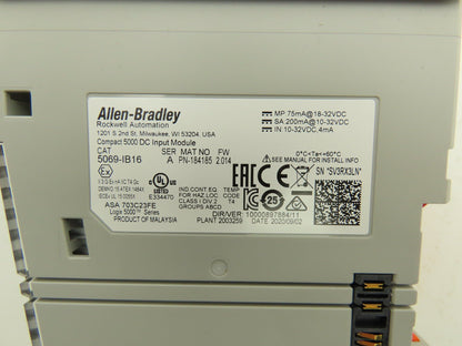 Allen Bradley 5069-IB16 Compact I/O Input Module 24V 16 Channel FW 2.014