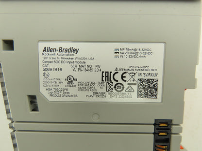 Allen Bradley 5069-IB16 Compact I/O Input Module 24V 16 Channel FW 2.014