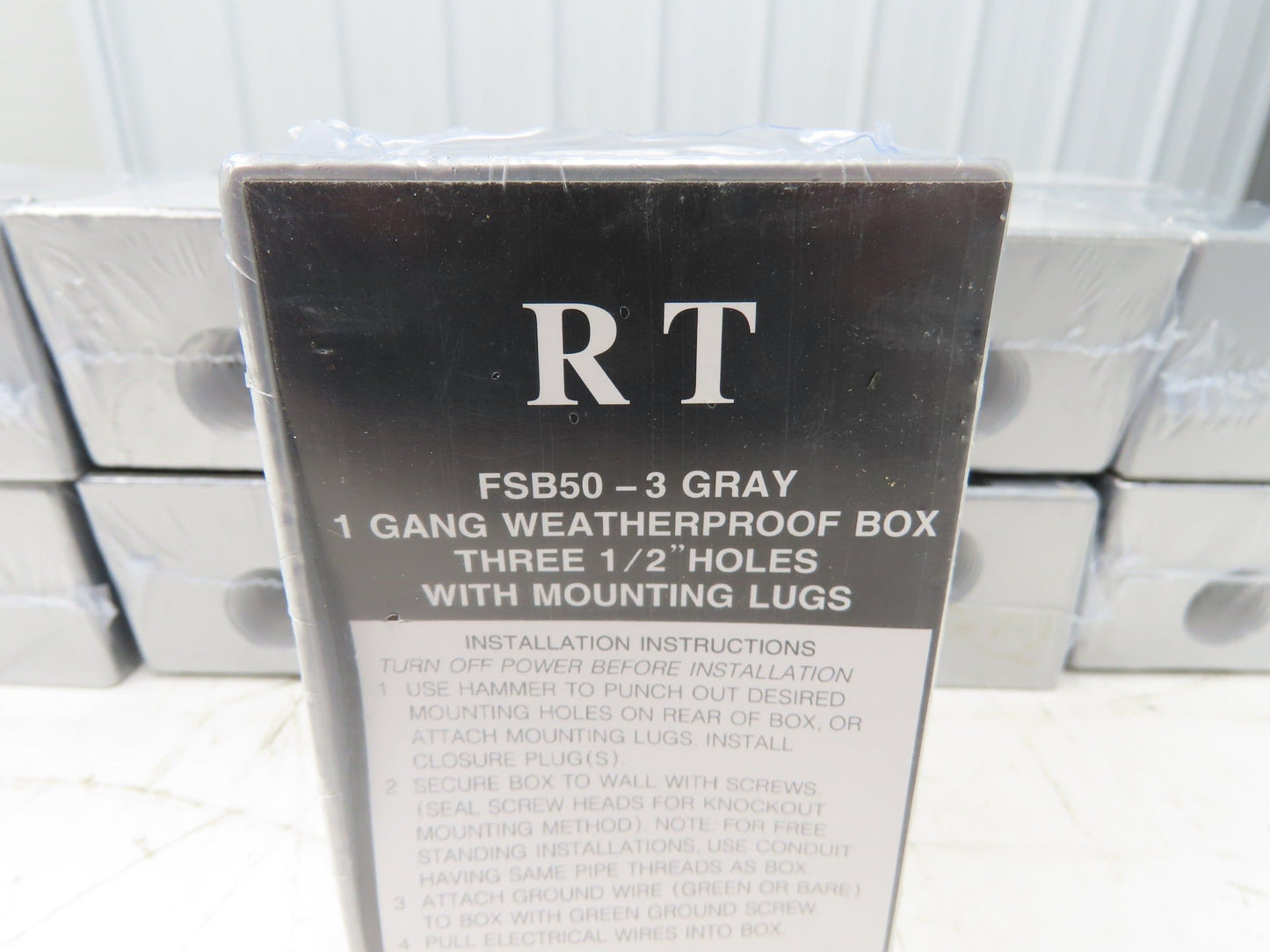 RT FSB50-3 Gray Weatherproof 1-Gang Rectangular Outlet Box  Lot of 20