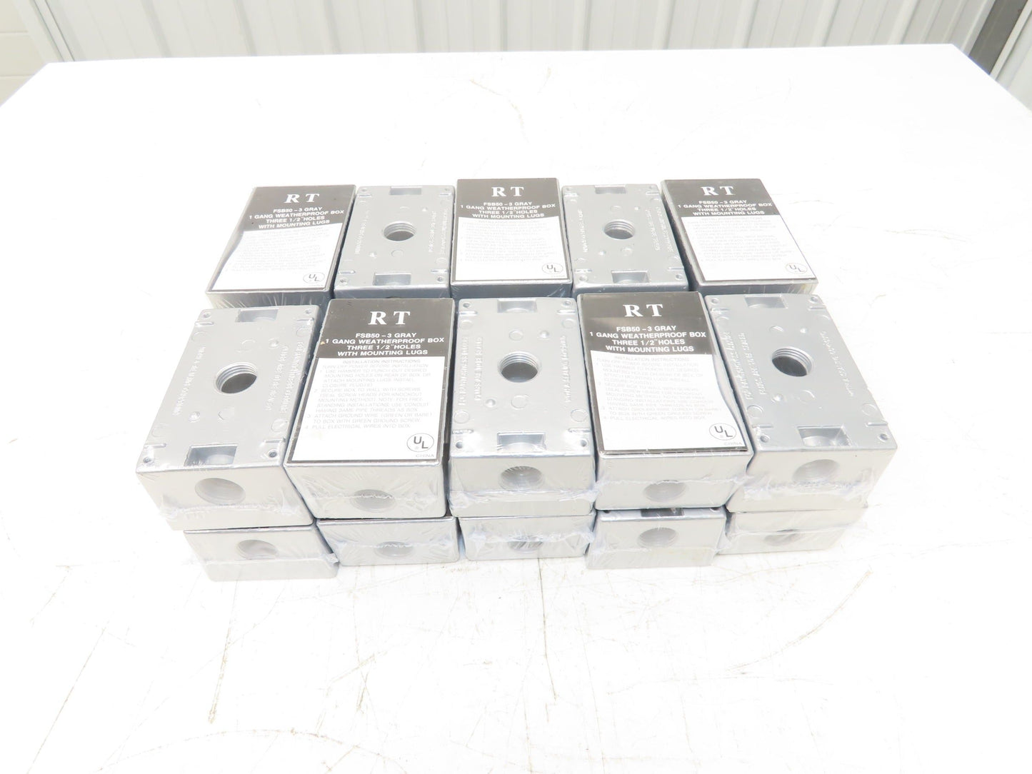 RT FSB50-3 Gray Weatherproof 1-Gang Rectangular Outlet Box  Lot of 20