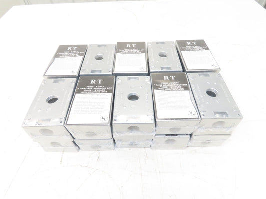 RT FSB50-3 Gray Weatherproof 1-Gang Rectangular Outlet Box  Lot of 20