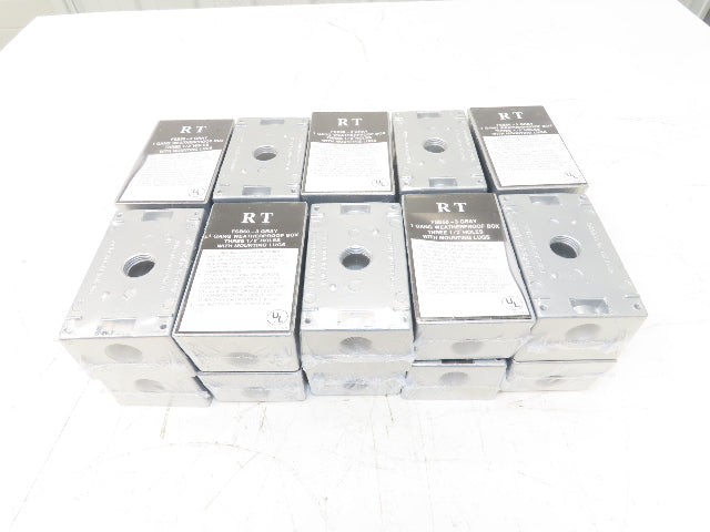 RT FSB50-3 Gray Weatherproof 1-Gang Rectangular Outlet Box  Lot of 20
