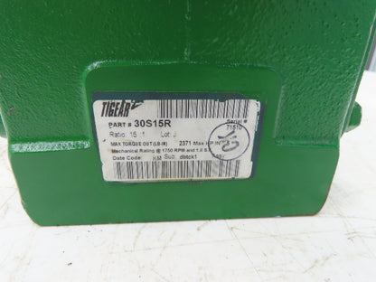 Dodge Tigear 2 30S15R Worm Gearbox 15:1 Reducer 5Hp 116rpm RH Output 2371 In-Lb