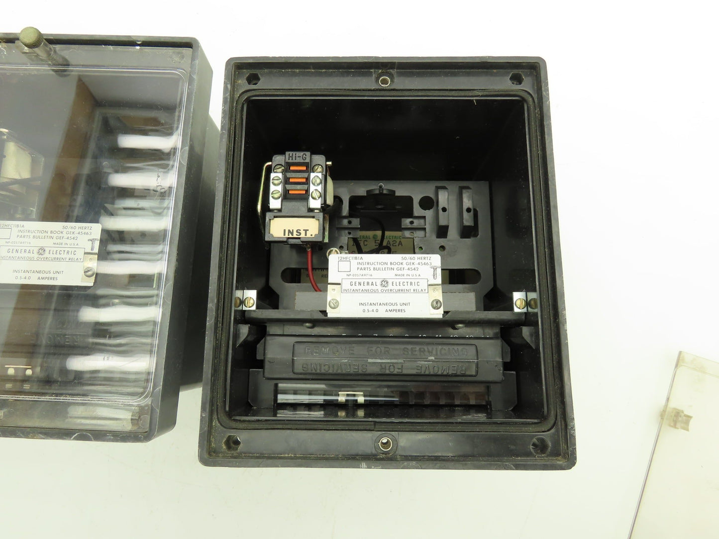 GE 12HFC11B1A Instantaneous Overcurrent Relay 50/60Hz 0.5-4.0 Amperes Lot of 3