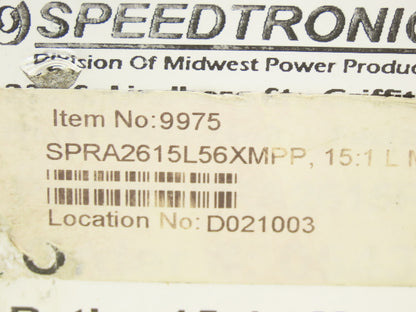 Electra Gear EL-TMQ-826-15-R-56 Speedtronics Gearbox 15:1 Reducer 116rpm 56C RH